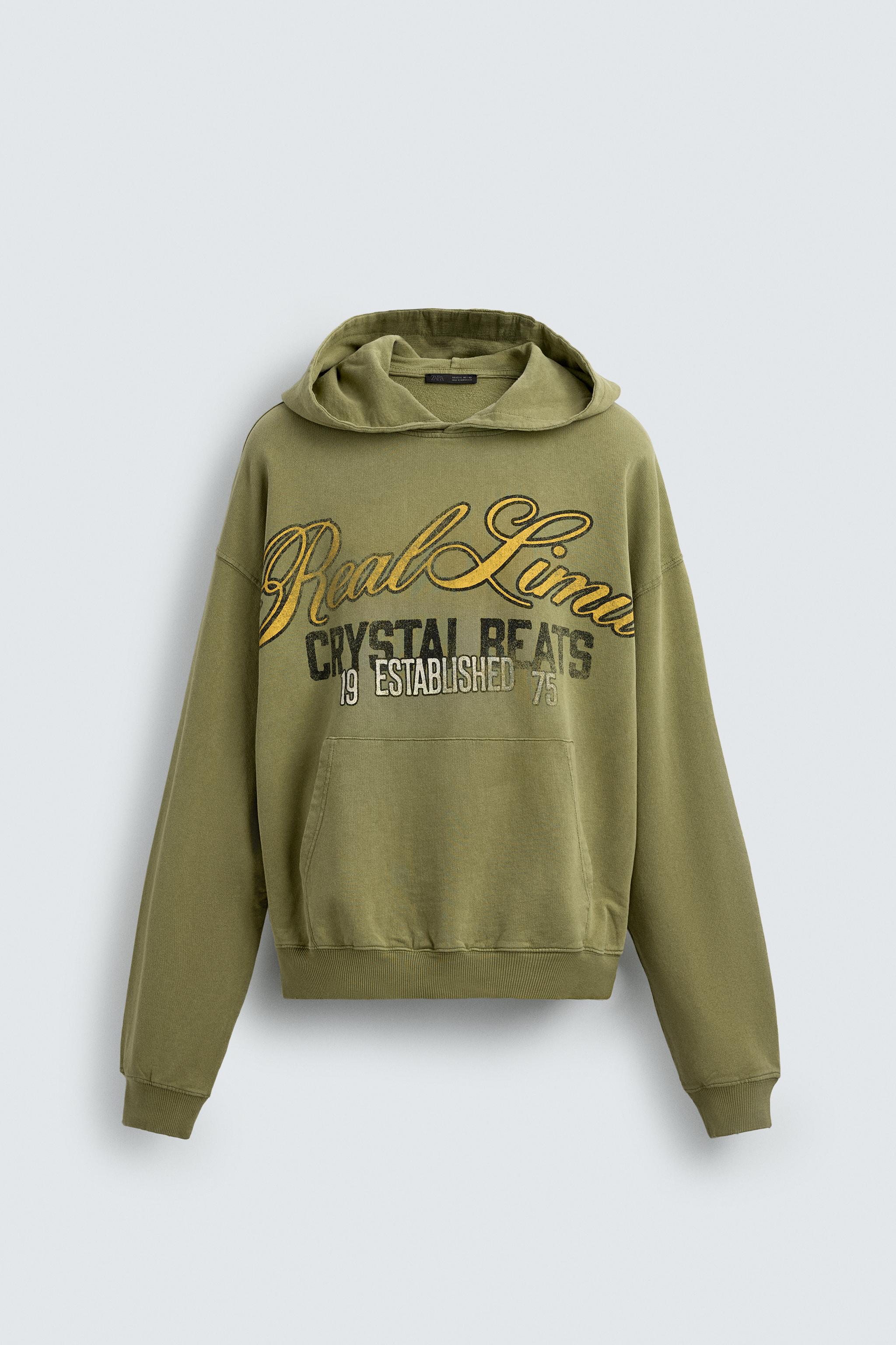 WASHED PRINTED TEXT SWEATSHIRT